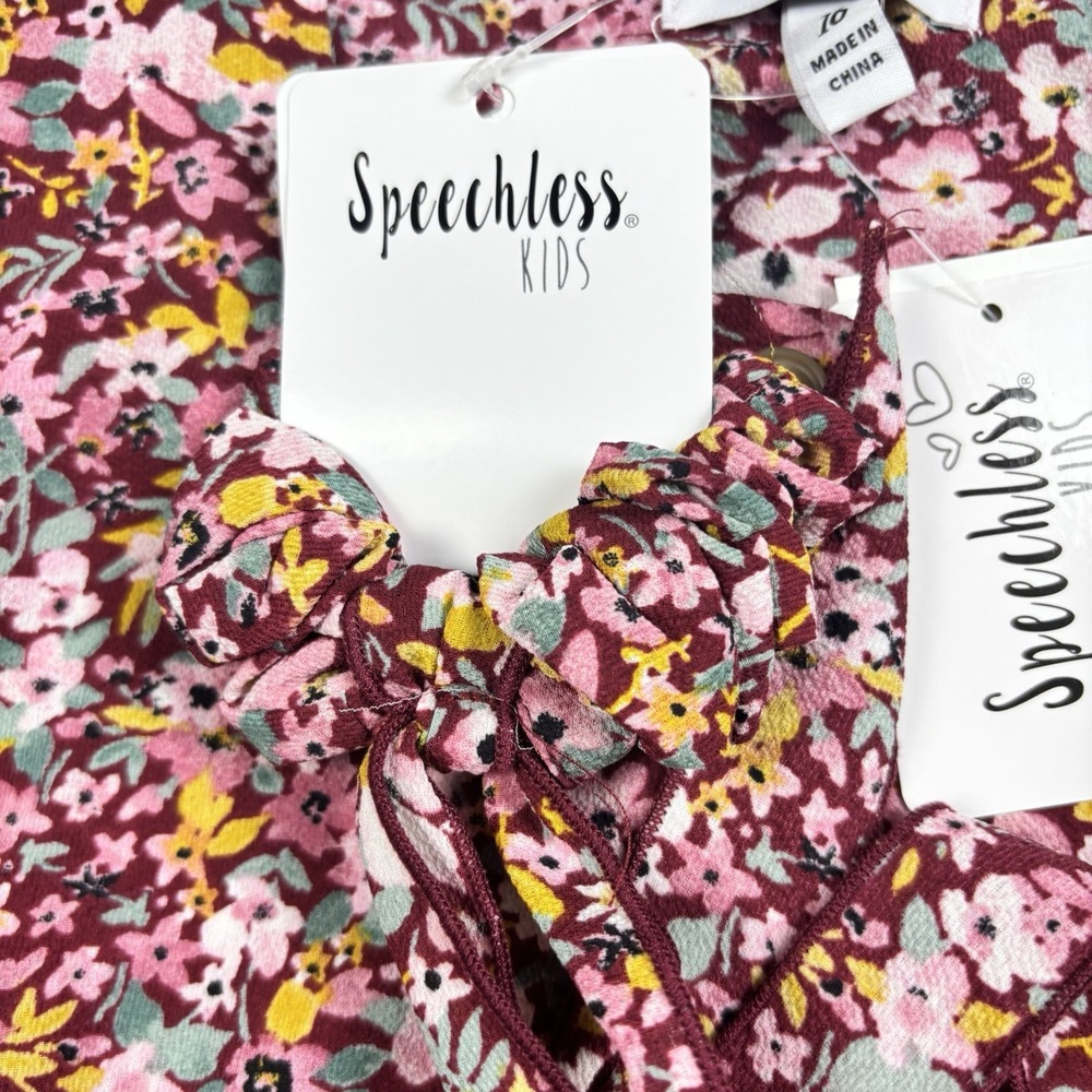 NWT Speechless Kids Floral 2-Pc Dress Skirt Ruffle Sleeve Top Girls 16 Y2K‎ - Picture 4 of 12